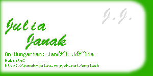 julia janak business card